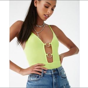 Plunging O ring mesh bodysuit